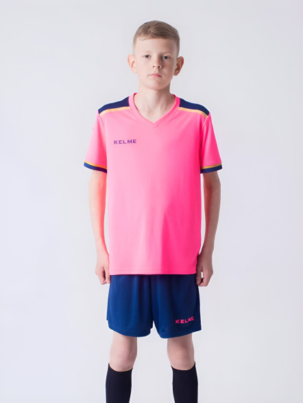 Детская футбольная форма KELME S/S Football Set Kid (Pink/Dark Blue)