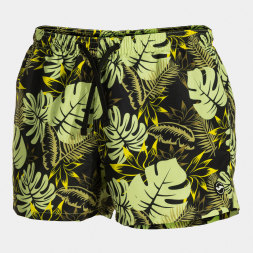 BERMUDA DE BAÑO SANTA MÓNICA LIMA NEGRO