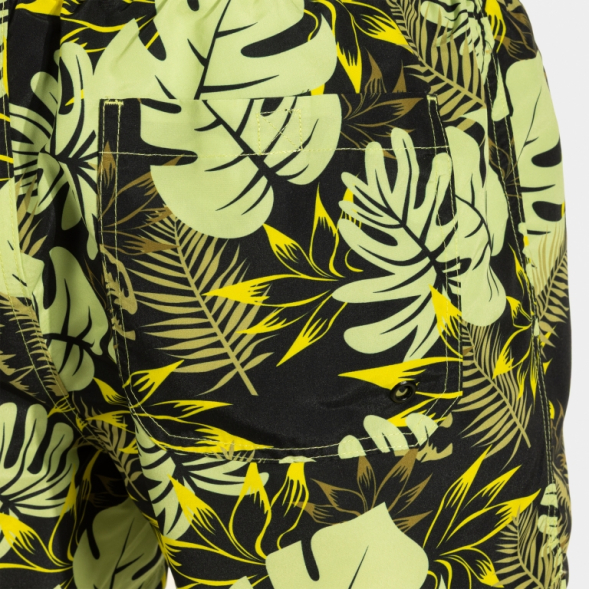 BERMUDA DE BAÑO SANTA MÓNICA LIMA NEGRO