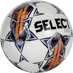 Мяч футзал. SELECT Futsal Master Grain V22, 1043460006, р.4, Basic, 32п, ПУ, руч.сш, бел-син-ор