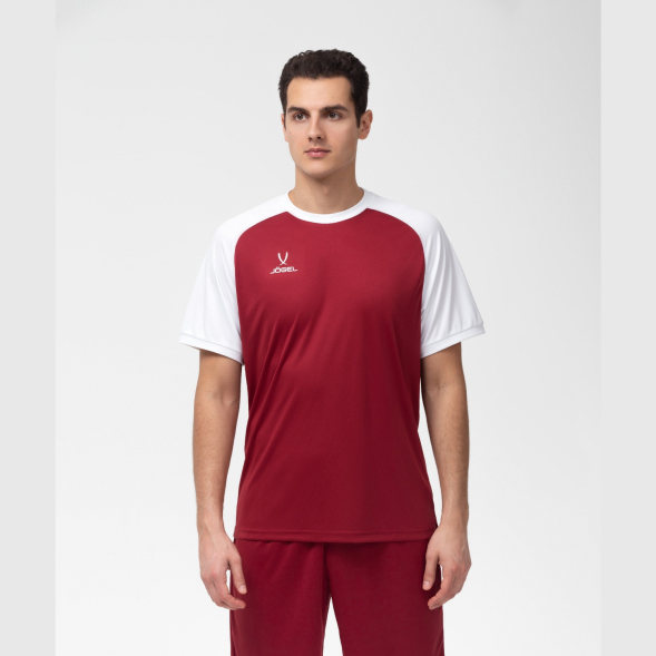 Футболка игровая JÖGEL CAMP Reglan Jersey, гранатовый/белый