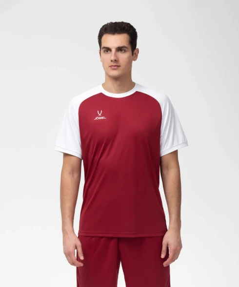 Футболка игровая JOGEL CAMP Reglan Jersey, гранатовый/белый