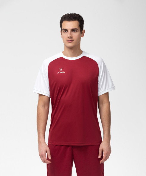 Футболка игровая JOGEL CAMP Reglan Jersey, гранатовый/белый
