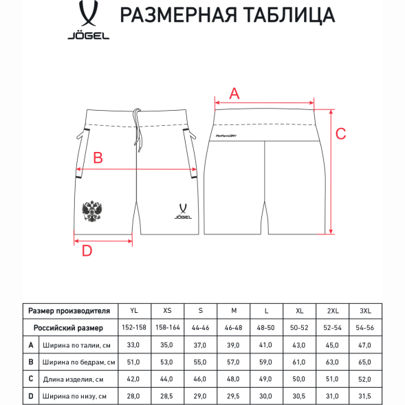 Шорты парадные JOGEL NATIONAL PerFormDRY Woven Shorts, темно-синий