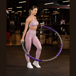 БЕЗ УПАКОВКИ Обруч массажный STARFIT HH-107 разборный, двухрядный, серый/фиолетовый