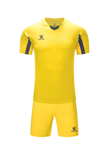 Детская футбольная форма KELME Children's Short-sleeved Football Suit Set Outfit (Blue/Yellow)