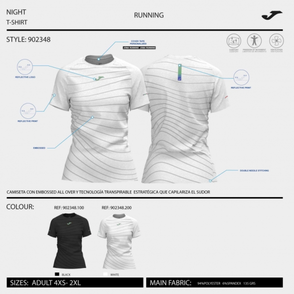 CAMISETA MANGA CORTA R-NIGHT  BLANCO