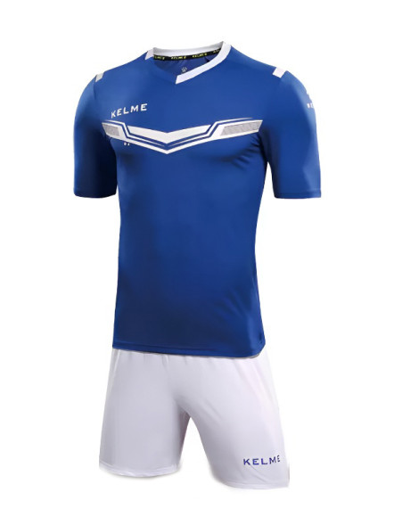 Детская футбольная форма KELME Short Sleeve Football Kid Set (Blue/White)