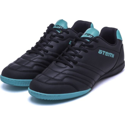 Бутсы футбольные ATEMI, SBA-004 INDOOR JUNIOR, цв. черный/ бирюзовый (36)