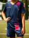 Детская футбольная форма KELME Short Sleeve Football Kid (Dark Blue/Pink)