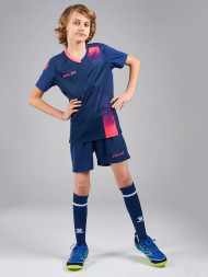 Детская футбольная форма KELME Short Sleeve Football Kid (Dark Blue/Pink)