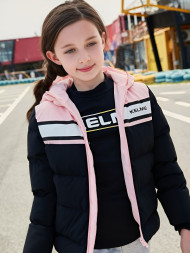 Детский пуховик KELME Girl's Down Jacket (Black/Pink)