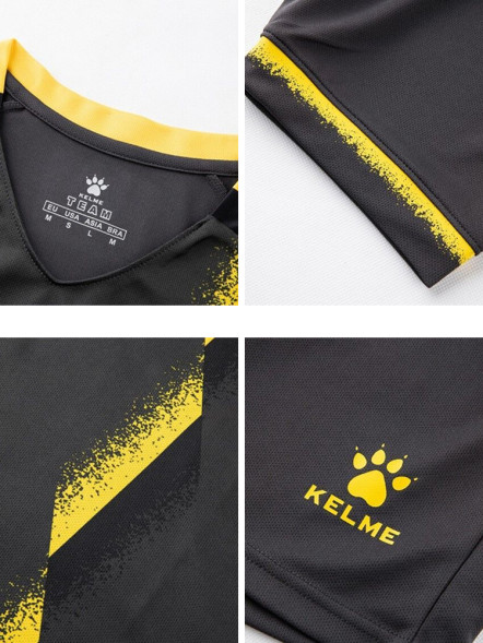 Футбольная форма KELME Short-Sleeved Football Suit Dark Grey