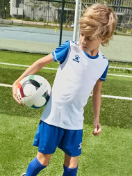 Детская футбольная форма KELME Short Sleeve Football Set Kids (White/Blue)