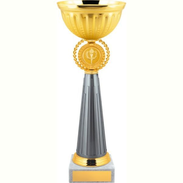 Кубок спортивный, площадка под нанесение, высота 24,5 см, цвет серебро