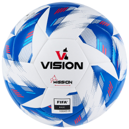 Мяч футб. VISION Mission, FV324075,р.5, FIFA Basic,PU, 32 пан, гибрид. сшив.,бел-синий