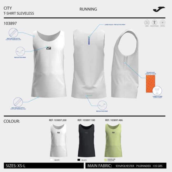 CAMISETA SIN MANGAS R-CITY BLANCO