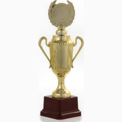 Кубок 088C, наградная фигура, золото, подставка пластик, 23,5 х 12 х 6,4 см.