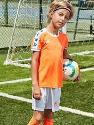 Детская футбольная форма KELME Short Sleeve Football Set Kids (Orange/White)