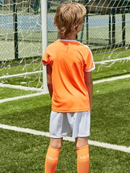 Детская футбольная форма KELME Short Sleeve Football Set Kids (Orange/White)