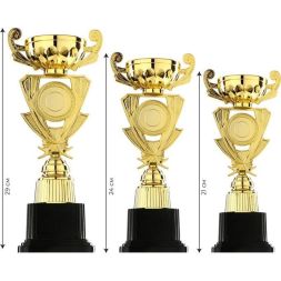 Кубок 182C, зол., подставка пластик, 21 × 10.5 × 7.5 см