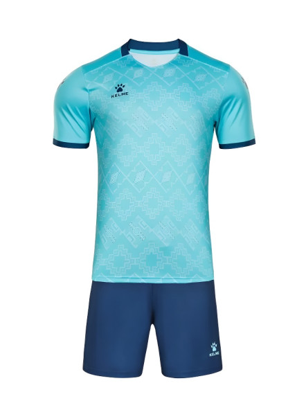 Футбольная форма KELME Short-Sleeved Football Suit (Light Blue/Dark Blue)