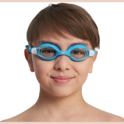 Очки для плав. детск. SPEEDO SKOOGLES Jr, 8-7500645002-C16MP, ПРОЗРАЧНЫЕ линзы, голубая оправа