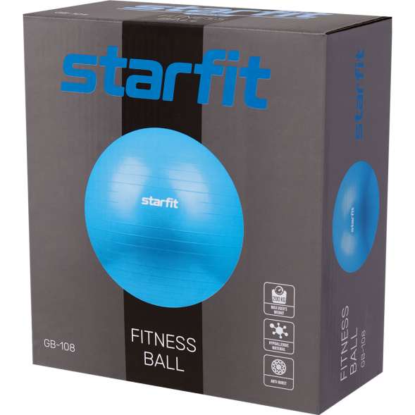 Фитбол STARFIT GB-108 антивзрыв, 900 гр, желтый пастель, 55 см