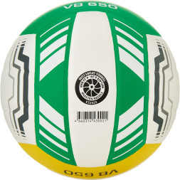 Мяч вол. TORRES VB 650, V32425, р.5, синт.кожа полиуретан, клееный, бут.кам, бел-зелено-желт