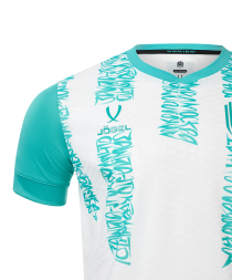 Футболка игровая JOGEL AMKAL PerFormDRY Jersey, белый/бирюзовый