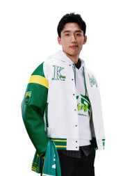 Бомбер KELME Baseball Jacket (White/Green)