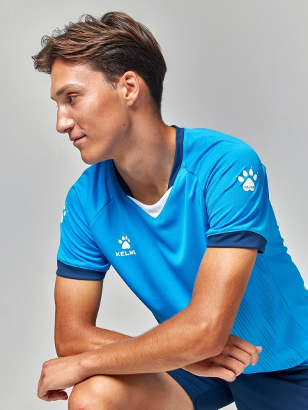 Футбольная форма KELME Short Sleeve Football Suit (Light Blue/Dark Blue)