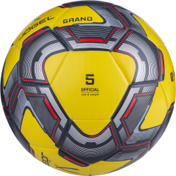 Мяч футбольный JÖGEL Grand №5, желтый/серый/красный