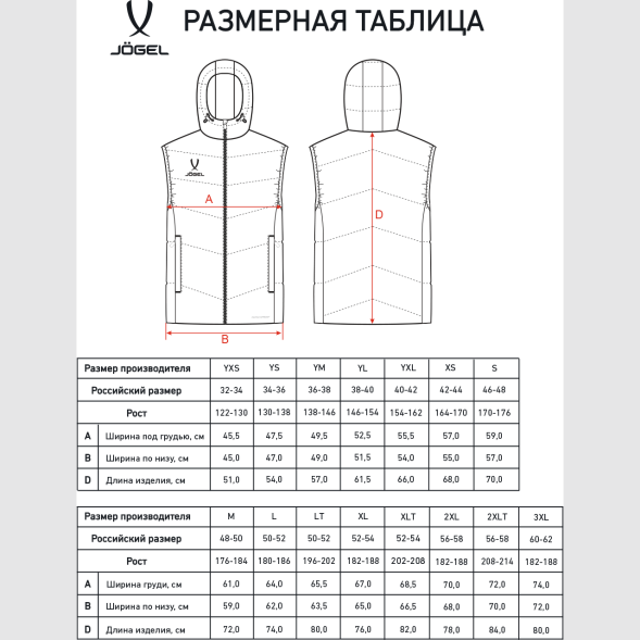 Жилет утепленный c капюшоном JÖGEL ESSENTIAL PerFormPROOF Padded Hooded Vest, черный, детский