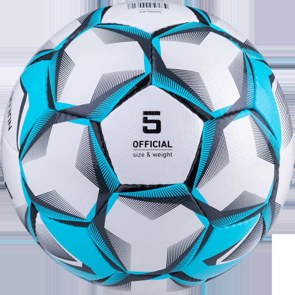 Мяч футбольный JÖGEL Nueno №5, белый/голубой/черный
