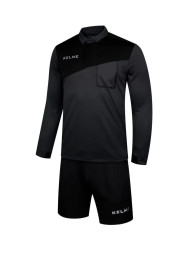 Судейская форма KELME Long Sleeve Refree Set (Dark Grey/Black)