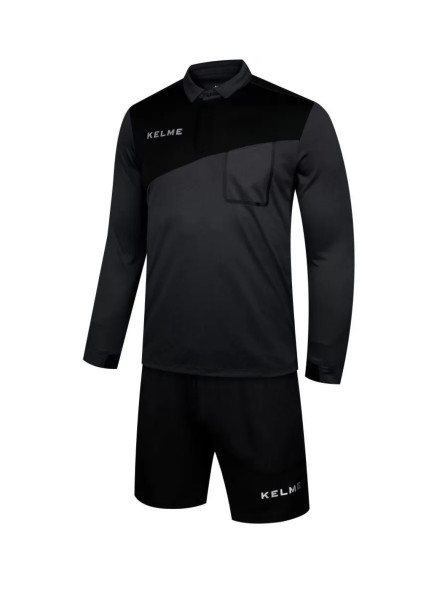 Судейская форма KELME Long Sleeve Refree Set (Dark Grey/Black)