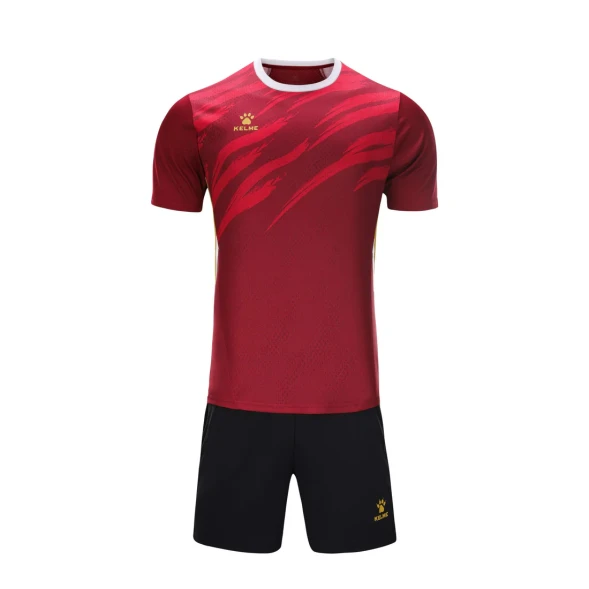 Футбольная форма KELME Short-Sleeved Football Suit (Burgundy/Black)