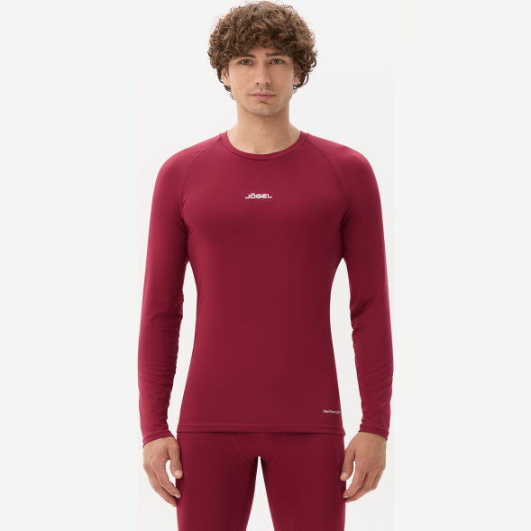 Футболка компрессионная с длинным рукавом JOGEL CAMP PerFormDRY Baselayer LS Tee, гранатовый