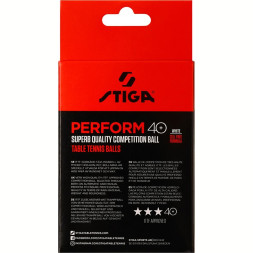 Мяч для наст. тенниса Stiga Perform 3***, 40+, 520-05,  пластик, ITTF Appr., уп.6 шт, бел