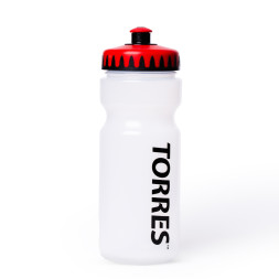Бутылка для воды TORRES, SS1027, 550 мл, мягкий пластик, прозрачная, красно-черная крышка