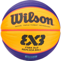 Мяч баск. WILSON FIBA3x3 Replica, WTB1033XB, р.6, резина, бутил. камера, желто-синий
