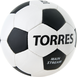 Мяч футб. TORRES Main Stream, F30184,р.4, 32 пан. ПУ, 4 под. слоя, руч. сшив., бело-черный